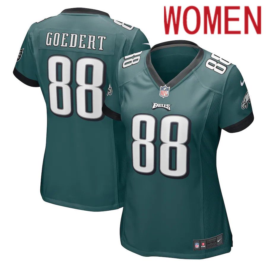 Women Philadelphia Eagles #88 Dallas Goedert Nike Midnight Green Game NFL Jersey->women nfl jersey->Women Jersey